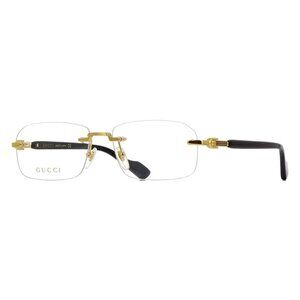 NEW GUCCI EYEGLASSES GOLD BLACK WOMEN EYEWEAR GUCCI GG1221O 001